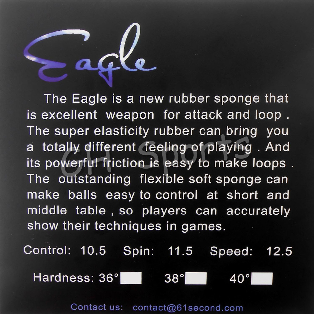 61second Eagle Pips in Table T - Table Tennis Forehand recension och pris